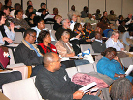 representatives of the AfAm Missions Strategy Seminar listening to the plenary session