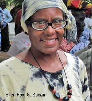 Ellen Fox, AfAm missionary in S. Sudan, smiles for the camera.