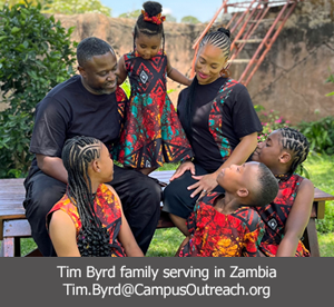 Tim Byrd family serving in Zambia