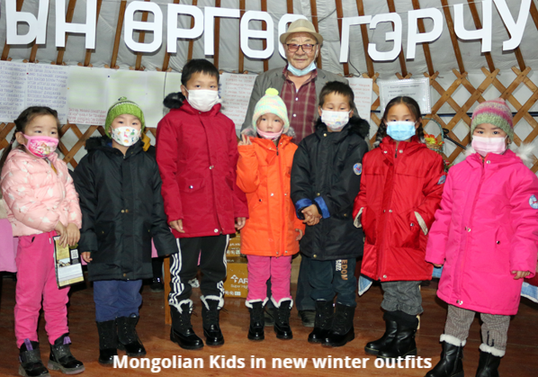 Mongolian Kids in new Winter Outfits
